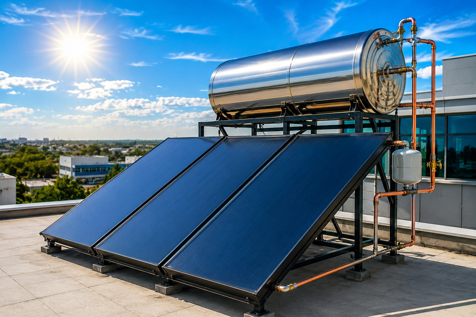 FPC Solar Water Heater supplied and installed by Novatussolar in Pune